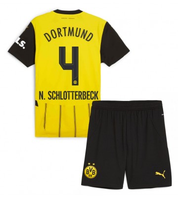 Borussia Dortmund Nico Schlotterbeck #4 Hemmakläder Barn 2024-25 Kortärmad (+ Korta byxor)